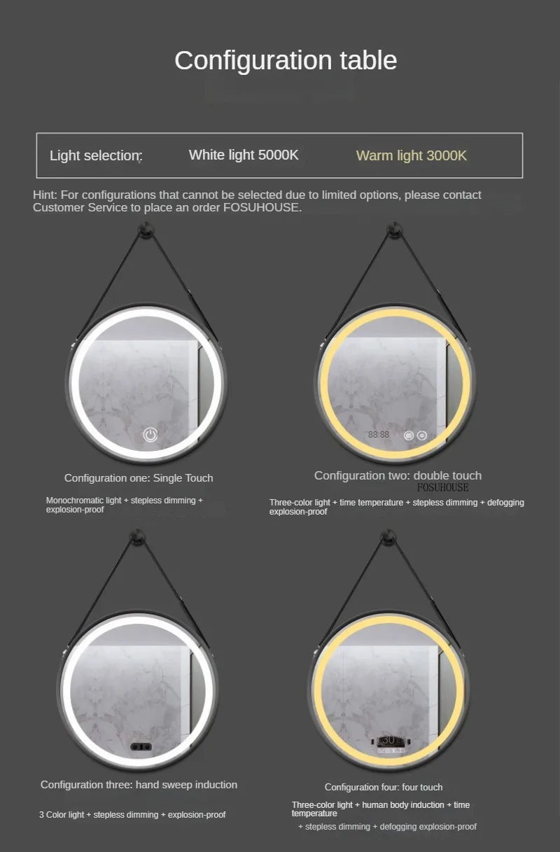 Hanging Rope Smart Bath Mirror