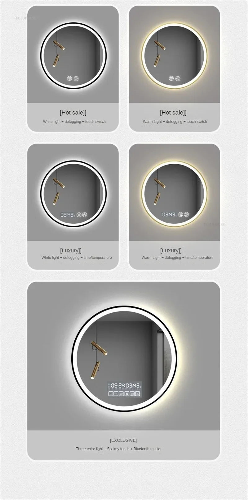 Modern Alloy Smart Bath Mirror