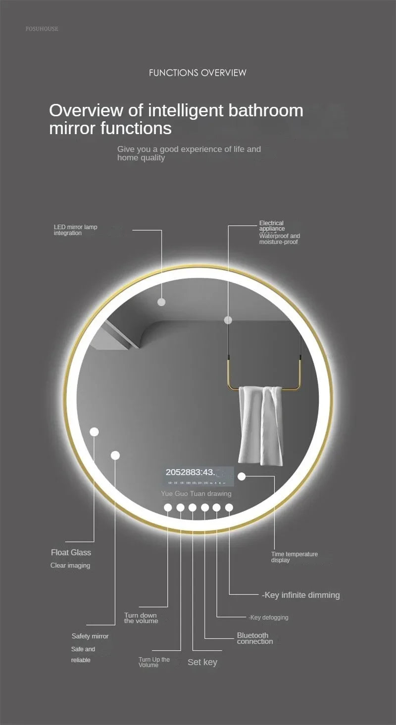 Modern Alloy Smart Bath Mirror