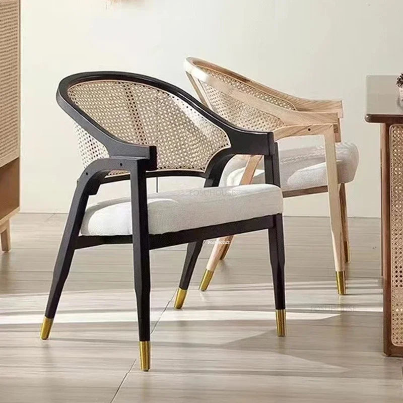 Rattan Retro Dining Chairs